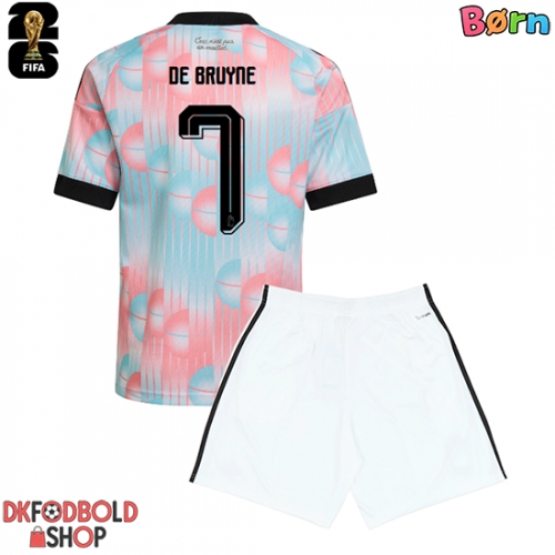 Belgien Kevin De Bruyne #7 Udebanesæt Børn VM 2026 Kort ærmer (+ korte bukser)